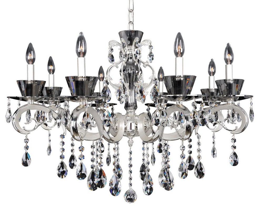 Allegri Lighting-10099-017-FR001-Locatelli - Eight Light Chandelier   Two Tone Silver Finish with Firenze Clear Crystal