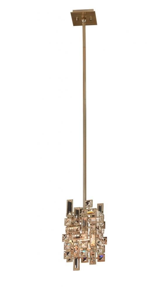 Allegri Lighting-11195-038-FR001-Vermeer - One Light Mini Pendant   Brushed Champagne Gold Finish with Firenze Clear Crystal