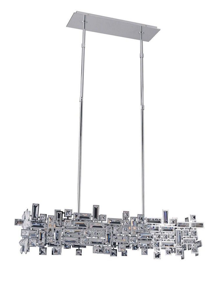 Allegri Lighting-11198-010-FR001-Vermeer - Six Light Island Chrome Firenze Chrome Finish with Firenze Clear Crystal