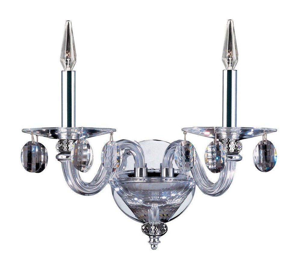 Allegri Lighting-11525-010-FR001-Fanshawe - Two Light Wall Sconce   Chrome Finish with Firenze Clear Crystal