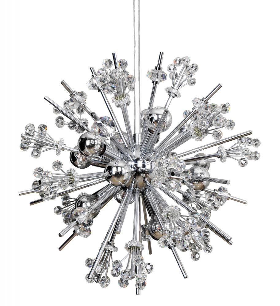 Allegri Lighting-11632-010-FR001-Constellation - Ten Light Pendant   Chrome Finish with Firenze Clear Crystal