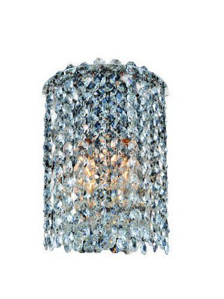 Allegri Lighting-11660-010-FR001-Milieu Metro - One Light Wall Bracket   Chrome Finish with Firenze Clear Crystal