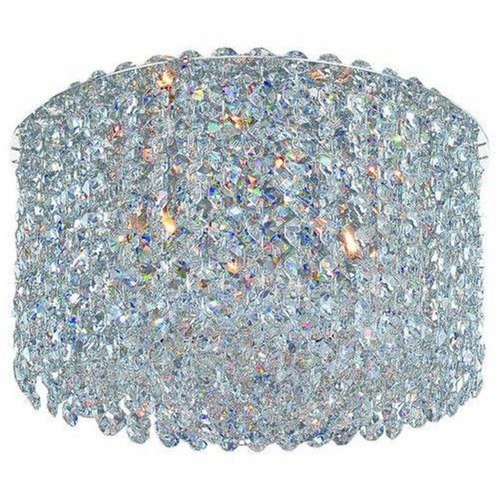 Allegri Lighting-11663-010-FR001-Milieu Metro - Three Light Flush Mount   Chrome Finish with Firenze Clear Crystal