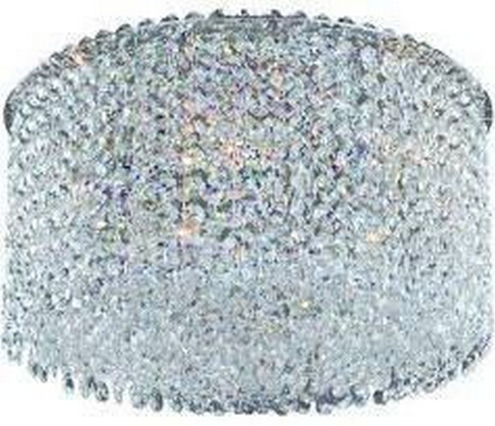 Allegri Lighting-11664-010-FR001-Milieu Metro - Five Light Flush Mount   Chrome Finish with Firenze Clear Crystal