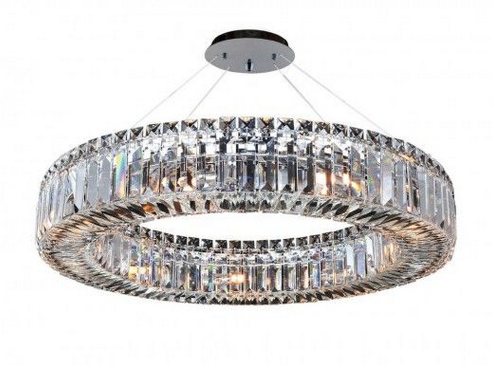 Allegri Lighting-11704-010-FR001-Rondelle - Nine Light Pendant   Chrome Finish with Firenze Clear Crystal