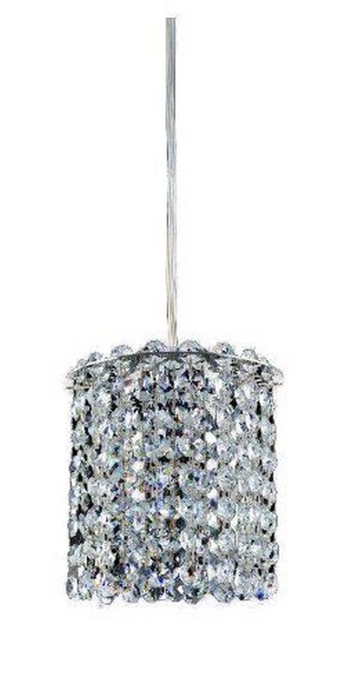 Allegri Lighting-11760-010-FR103-Milieu - 7 Inch One Light Mini Pendant   Chrome Finish with Firenze Fleet Gold Mix Crystal