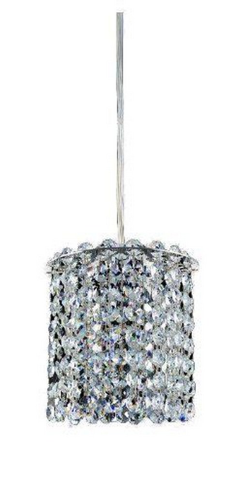 Allegri Lighting-11760-010-FR1DS-Milieu - 7 Inch One Light Mini Pendant   Chrome Finish with Firenze Dark Sapphire Crystal