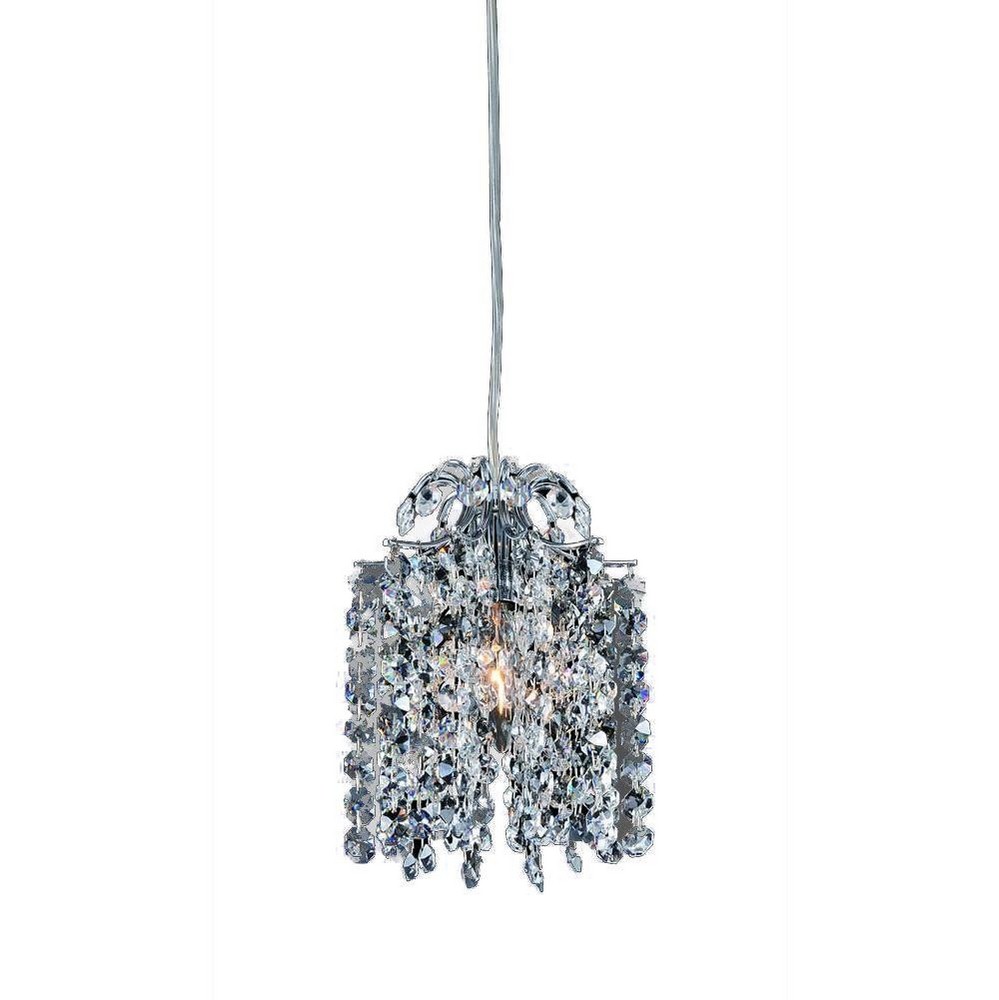 Allegri Lighting-11761-010-FR1LT-Milieu - 9 Inch One Light Mini Pendant   Chrome Finish with Firenze Light Topaz Crystal