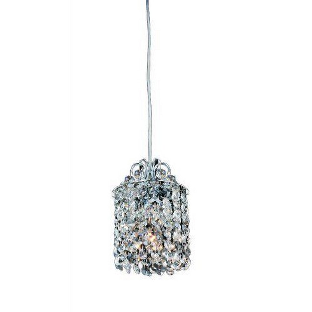 Allegri Lighting-11763-010-FR001-Milieu - 5.5 Inch One Light Mini Pendant   Chrome Finish with Firenze Clear Crystal