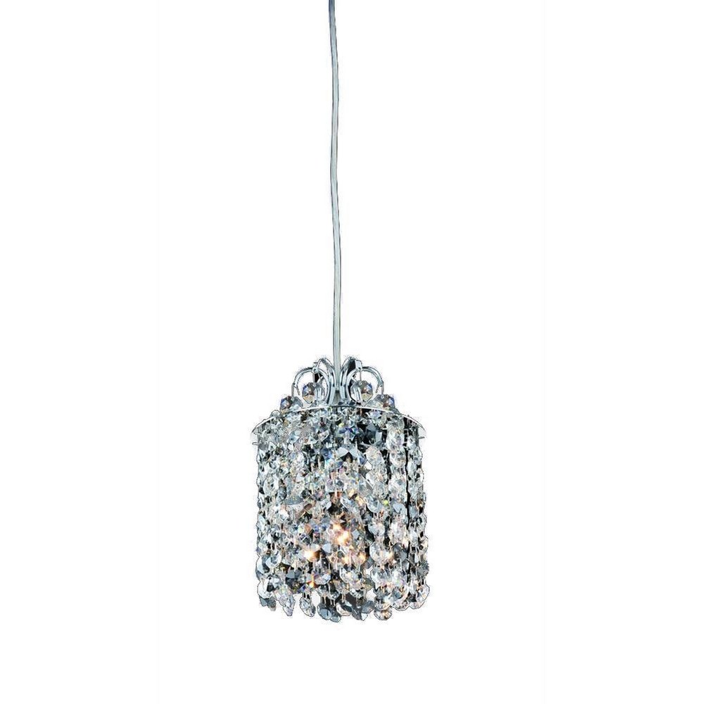 Allegri Lighting-11763-010-FR1BV-Milieu - 5.5 Inch One Light Mini Pendant   Chrome Finish with Firenze Blue Violet Crystal