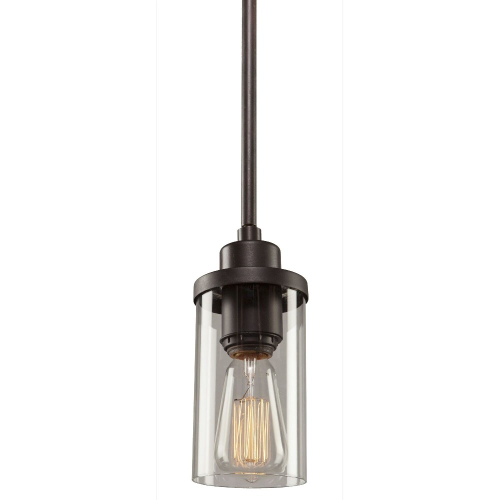 Artcraft Lighting-AC10001-Menlo Park-1 Light Pendant in Transitional Style-3.5 Inches Wide by 8 Inches High   Oil Rubbed Bronze Finish with Clear Glass