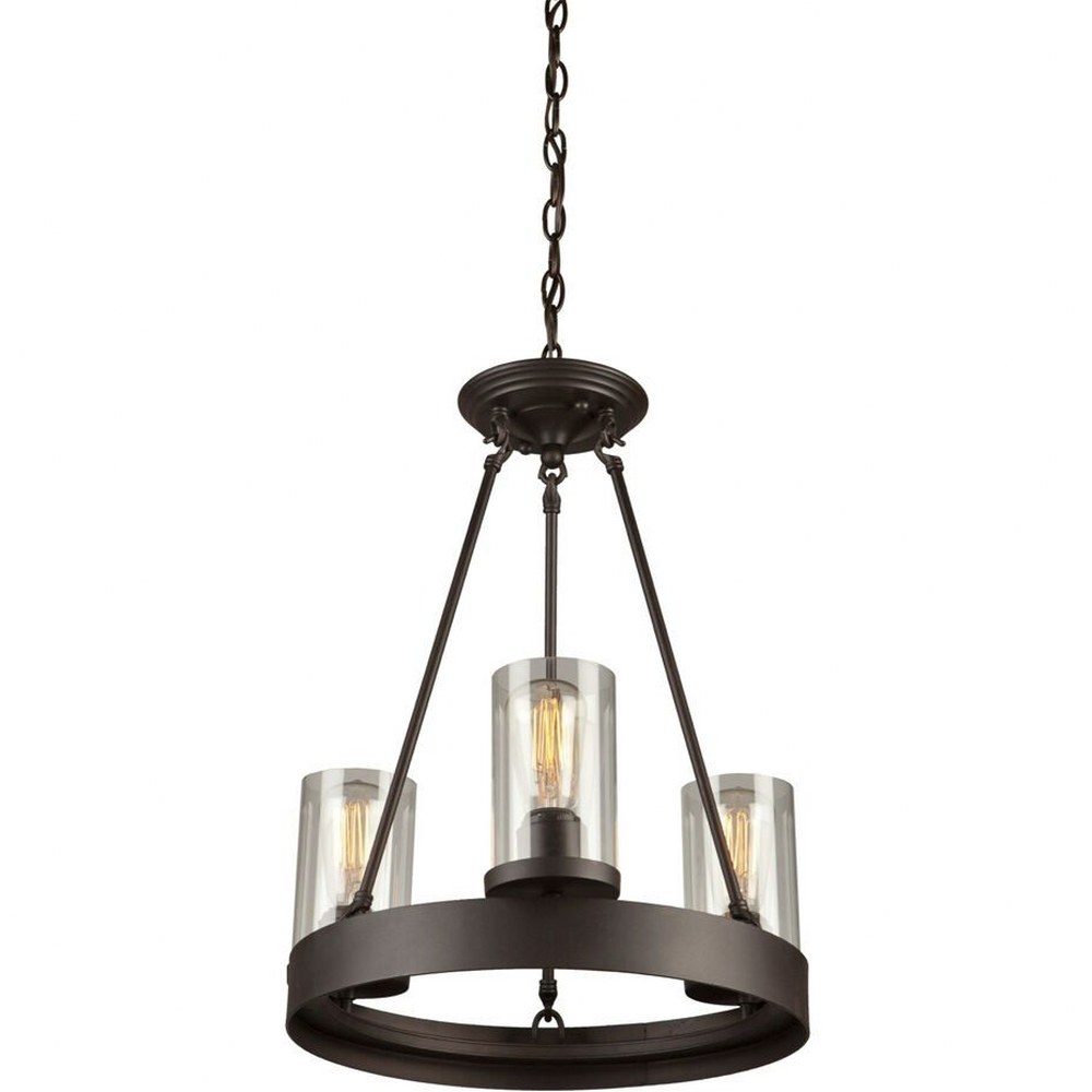 Artcraft Lighting-AC10003-Menlo Park - 3 Light Chandelier   Oil Rubbed Bronze Finish with Clear Glass