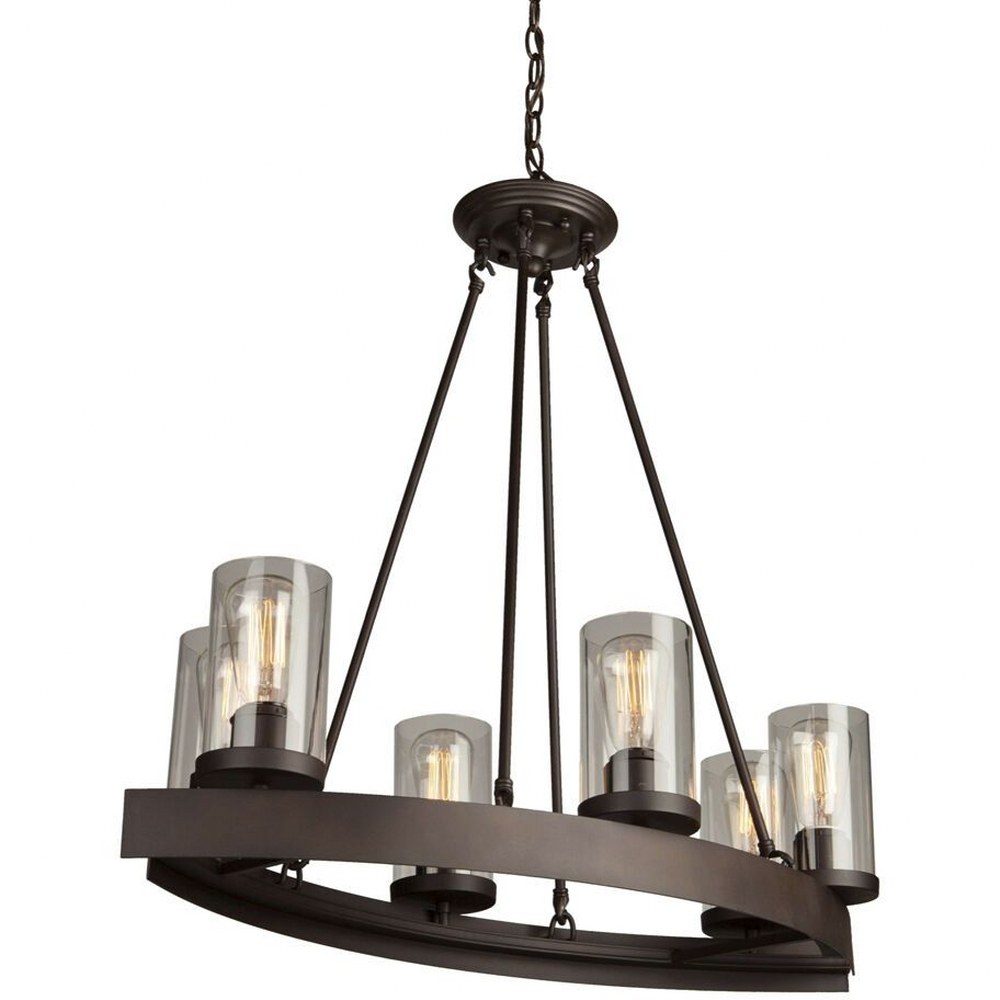 Artcraft Lighting-AC10005-Menlo Park-6 Light Chandelier in Transitional Style-13.5 Inches Wide by 28.75 Inches High   Oil Rubbed Bronze Finish with Clear Glass