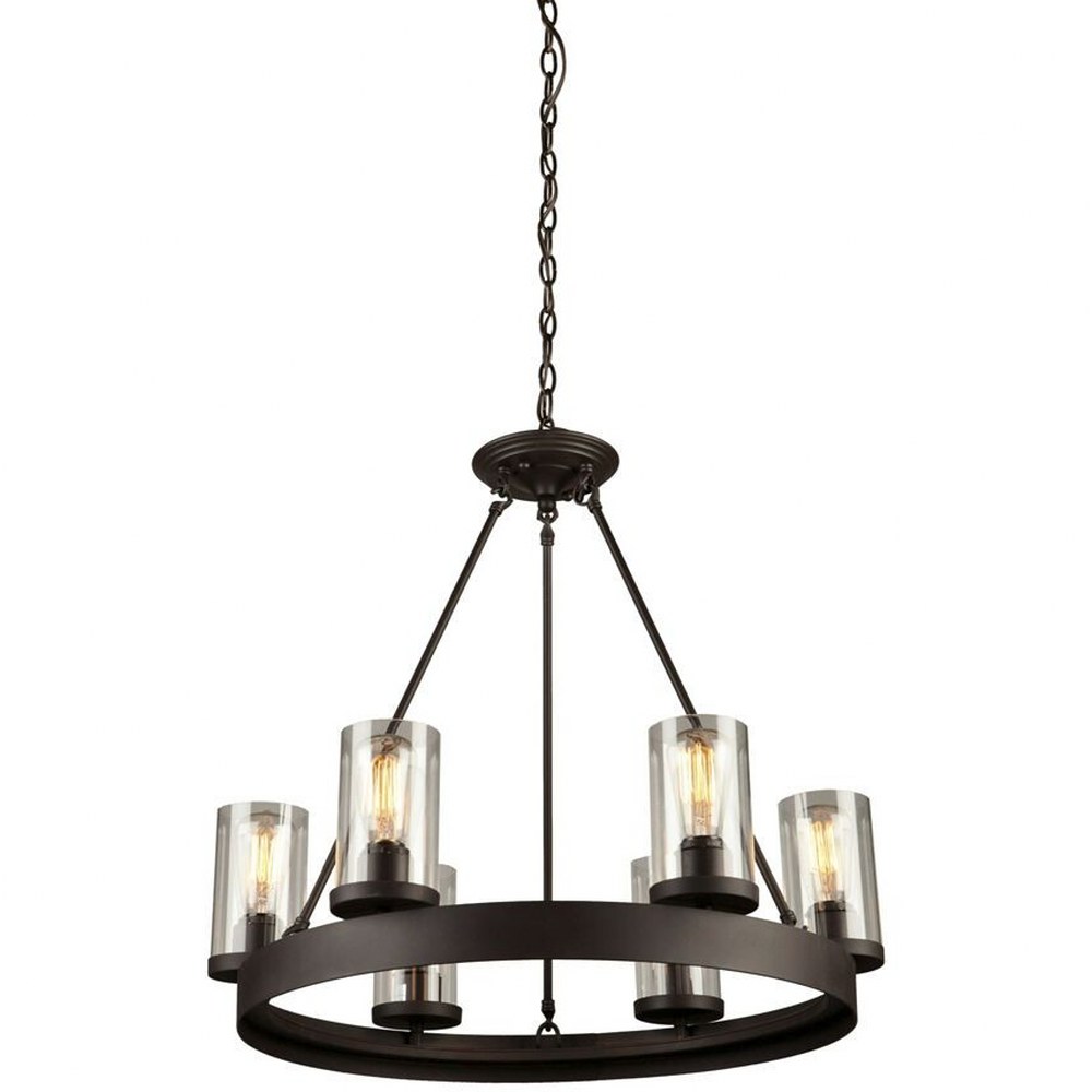 Artcraft Lighting-AC10006-Menlo Park - 6 Light Chandelier   Oil Rubbed Bronze Finish with Clear Glass