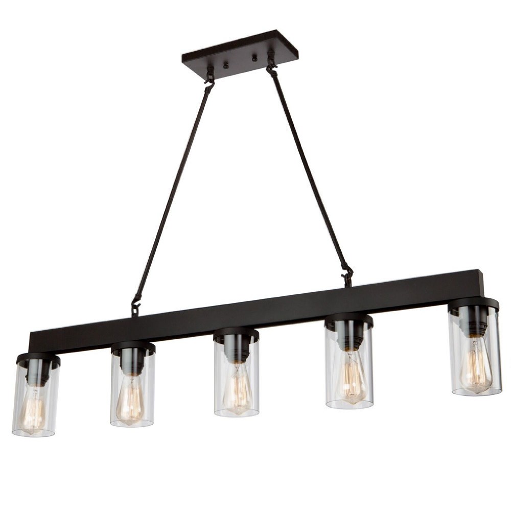 Artcraft Lighting-AC10008-Menlo Park-5 Light Island in Transitional Style-4.5 Inches Wide by 10.5 Inches High   Oil Rubbed Bronze Finish with Clear Glass