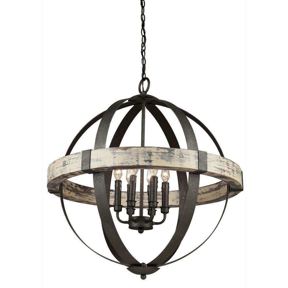 Artcraft Lighting-AC10016-Castello - 6 Light Chandelier   Distressed Wood/Black Finish