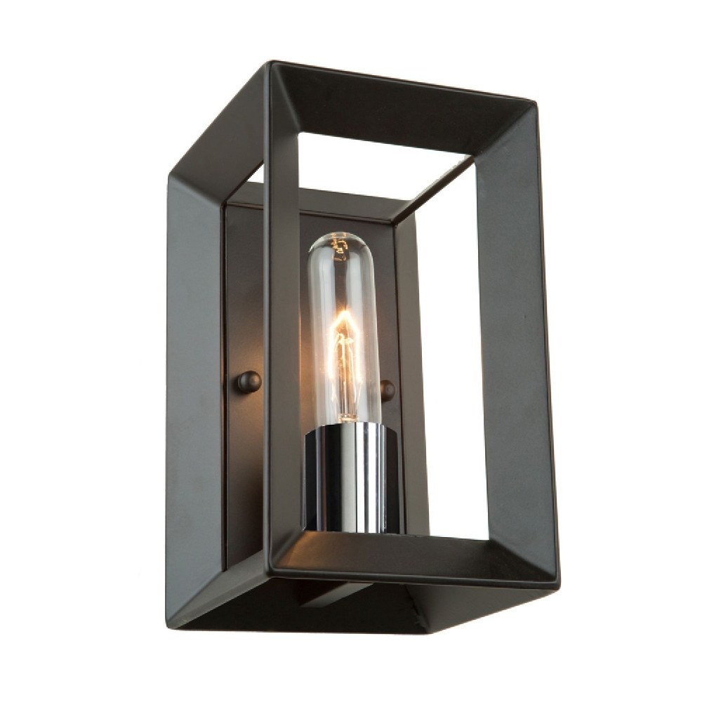 Artcraft Lighting-AC10060BC-Vineyard - 1 Light Wall Mount Matte Black/Chrome  Matte Black Finish with Metal Cage Shade