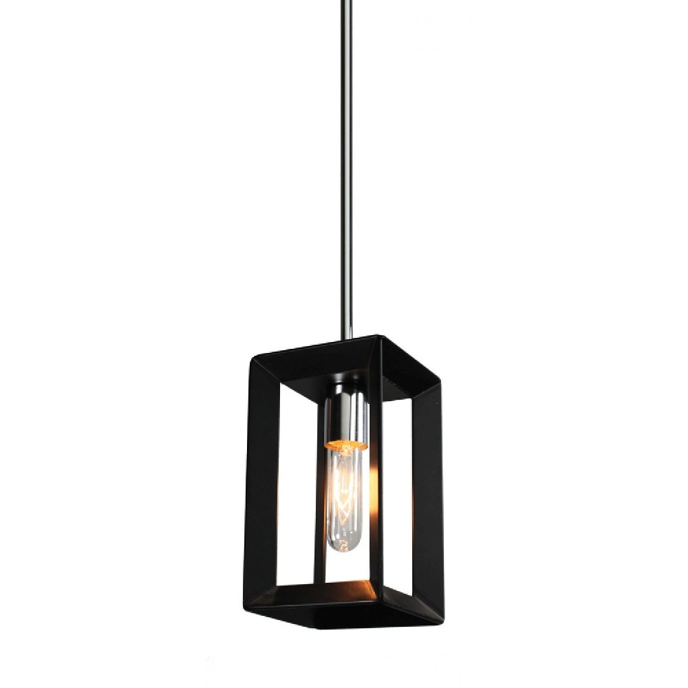 Artcraft Lighting-AC10061BC-Vineyard - 1 Light Pendant Matte Black/Chrome  Matte Black Finish with Metal Cage Shade