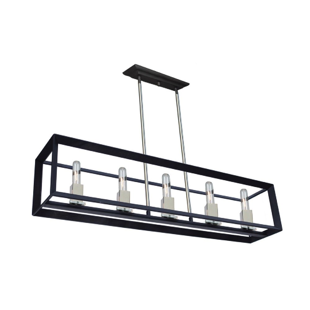 Artcraft Lighting-AC10065BC-Vineyard - 5 Light Island Matte Black/Chrome  Matte Black Finish