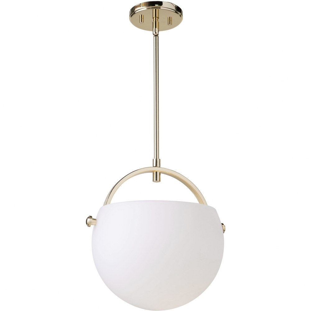 Artcraft Lighting-AC10080PB-Single-1 Light Pendant-13.5 Inches Wide by 13 Inches High Satin Nickel  Satin Nickel Finish with Opal Glass