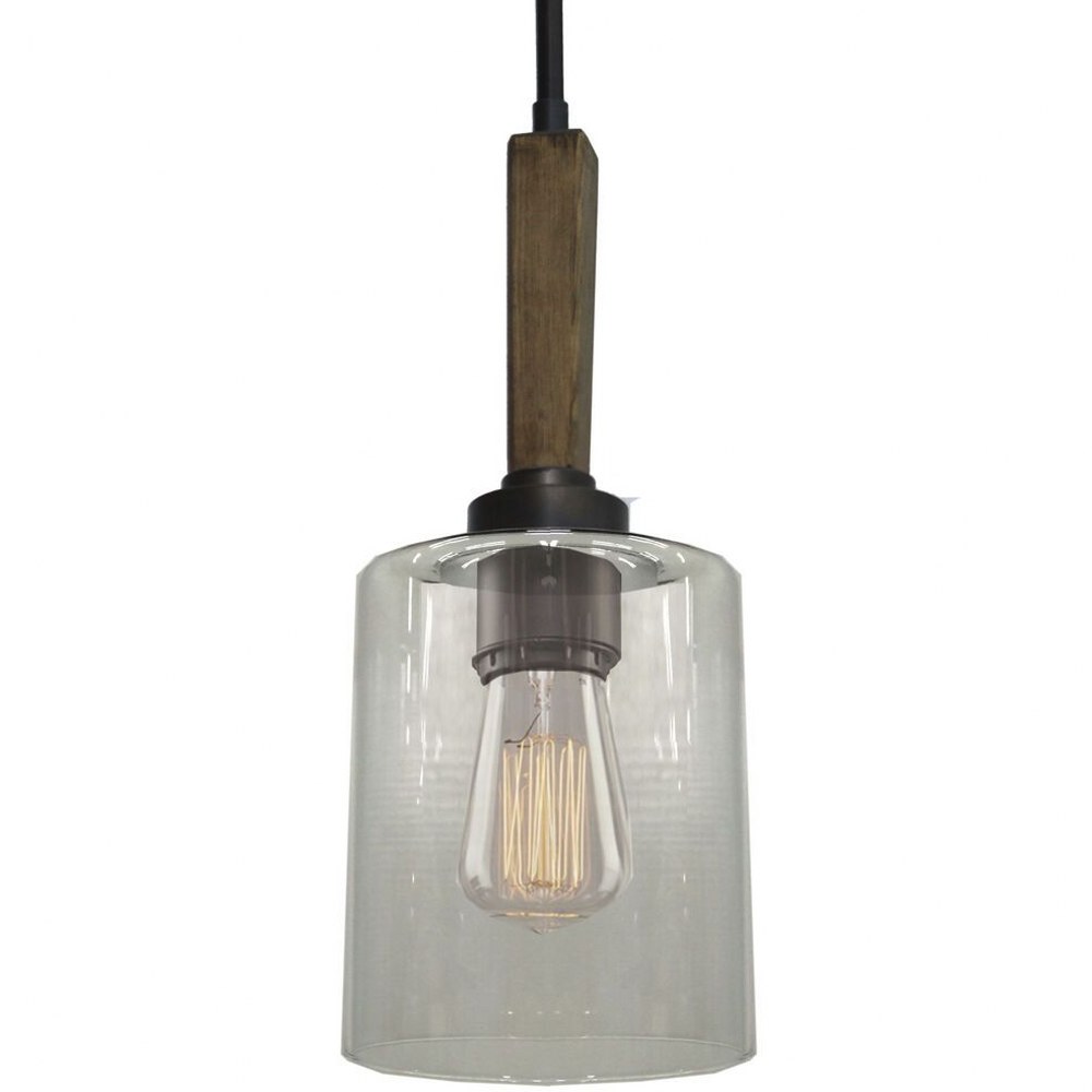 Artcraft Lighting-AC10141BU-Legno Rustico-1 Light Pendant in Traditional Style-4 Inches Wide by 14 Inches High   Brunito Bronze Finish