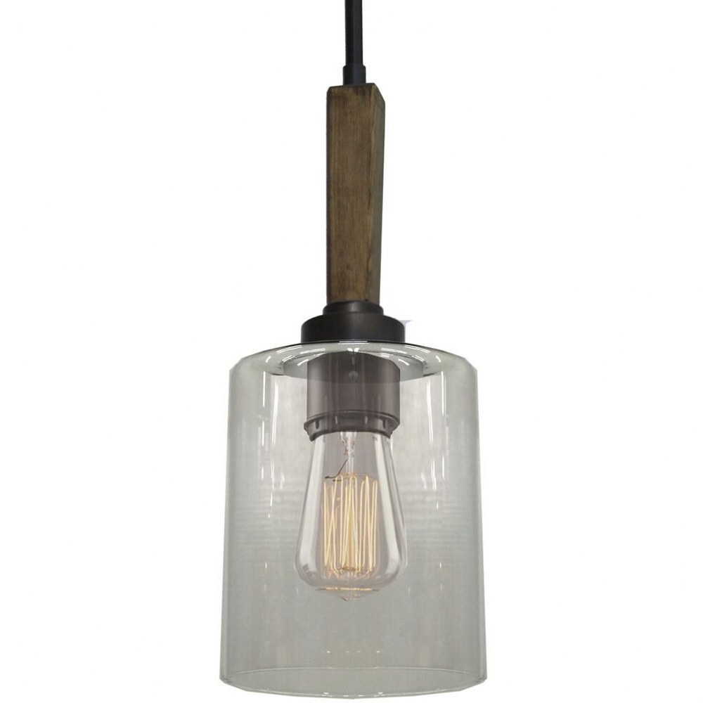 Artcraft Lighting-AC10141BU-Legno Rustico-1 Light Pendant in Traditional Style-4 Inches Wide by 14 Inches High Brunito Bronze  Brunito Bronze Finish