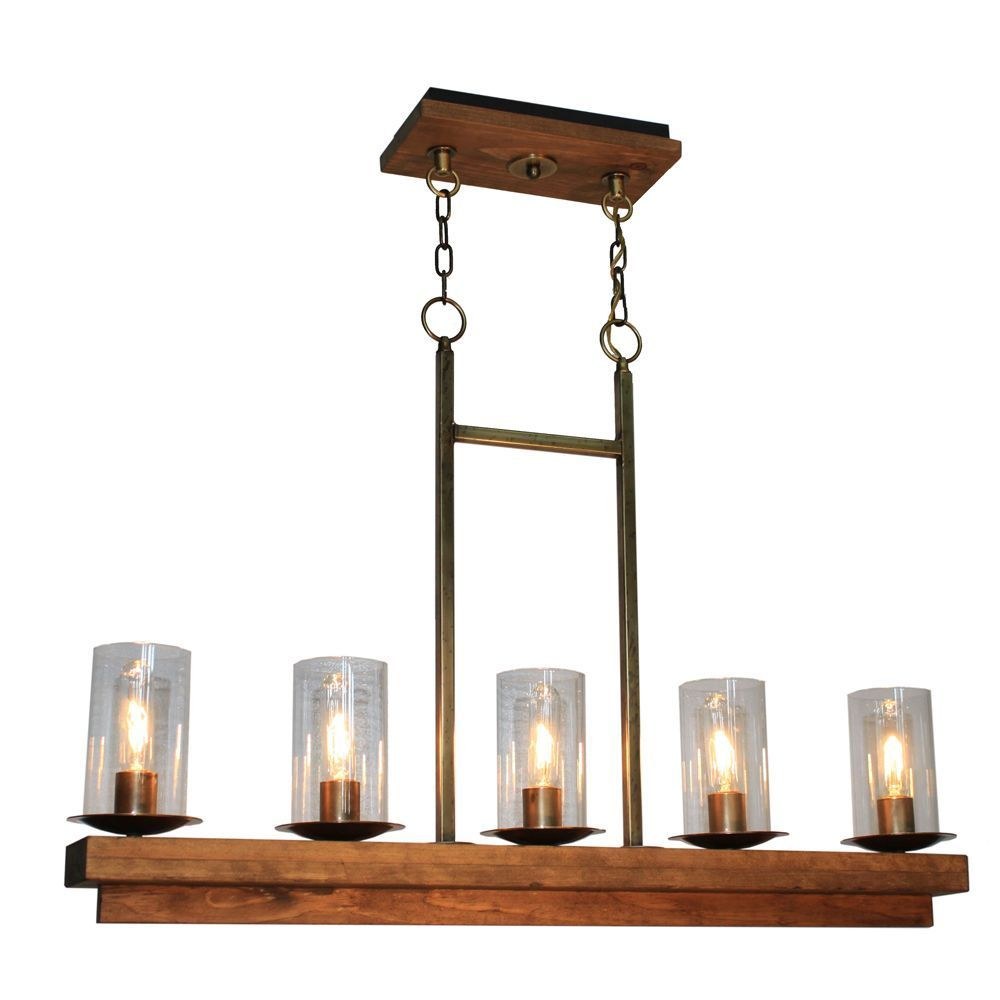 Artcraft Lighting-AC10145BB-Legno Rustico - 5 Light Island Burnished Brass  Brunito Bronze Finish