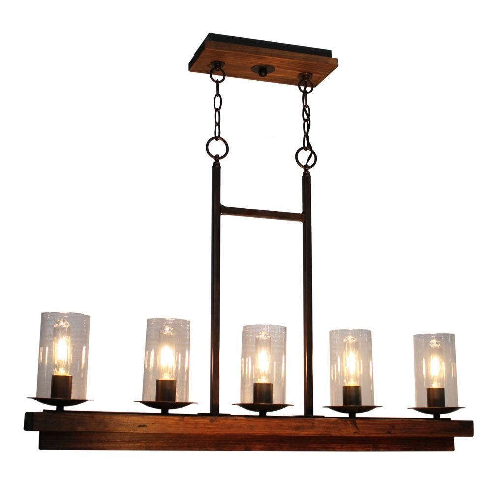 Artcraft Lighting-AC10145BU-Legno Rustico - 5 Light Island Brunito Bronze  Brunito Bronze Finish