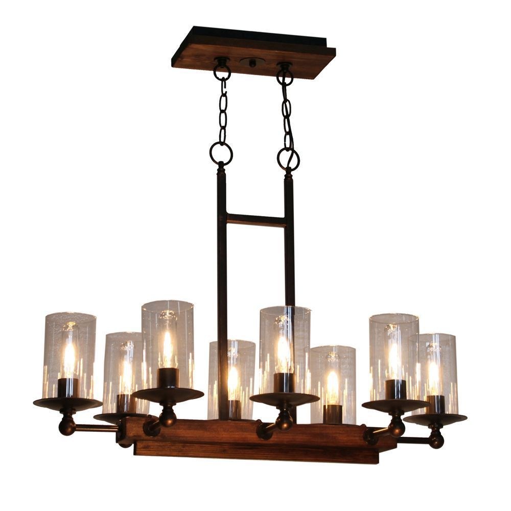 Artcraft Lighting-AC10148BU-Legno Rustico-8 Light Island in Traditional Style-17 Inches Wide by 25 Inches High Brunito Bronze  Brunito Bronze Finish