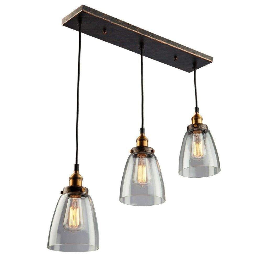Artcraft Lighting-AC10160-Greenwich-3 Light Pendant in Urban Retro Style-5 Inches Wide by 9.5 Inches High   Bronze/Copper Finish with Clear Glass