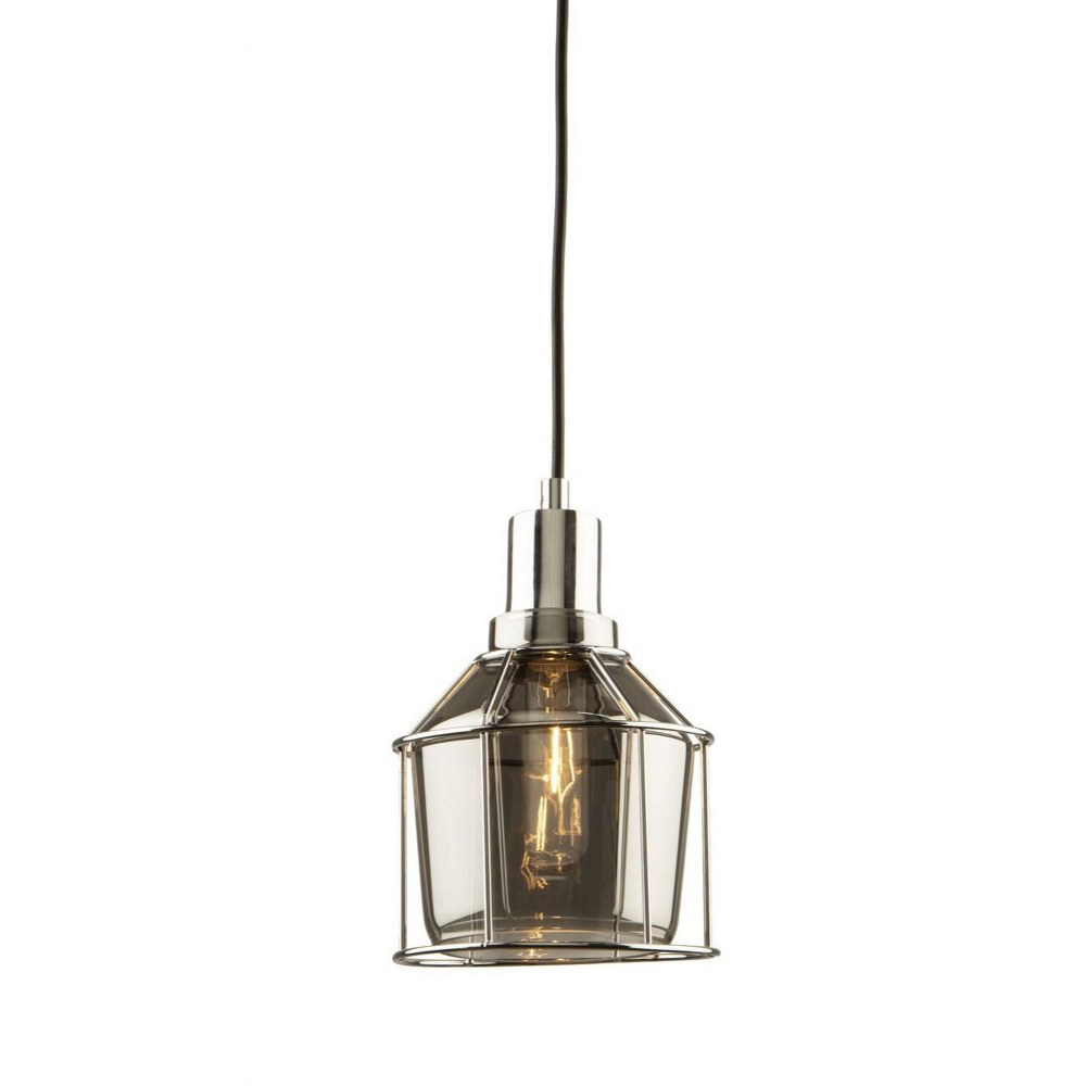 Artcraft Lighting-AC10290CH-Fifth Avenue-1 Light Pendant in Contemporary Style-6 Inches Wide by 10 Inches High   Chrome Finish with Smoke Glass