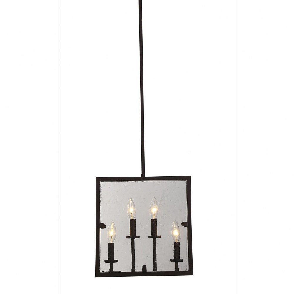 Artcraft Lighting-AC10302OB-Harbor Point-Four Light Pendant-3.75 Inches Wide by 14 Inches High Oil Rubbed Bronze  Satin Nickel Finish with Striped White Transparent Glass