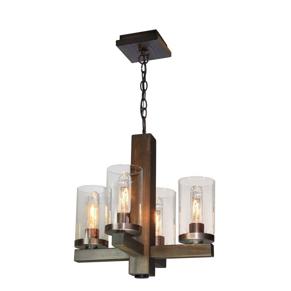 Artcraft Lighting-AC10544BU-Jasper Park-4 Light Chandelier-15 Inches Wide by 24 Inches High   Bronze Finish with Clear Glass