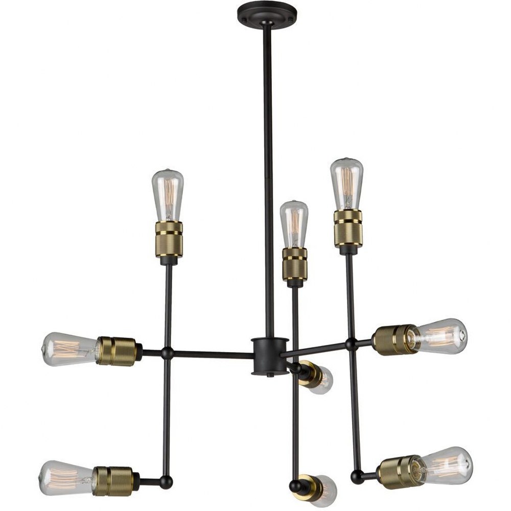 Artcraft Lighting-AC10589VB-Jersey-9 Light Chandelier-25.25 Inches Wide by 19.25 Inches High   Vintage Brass Finish