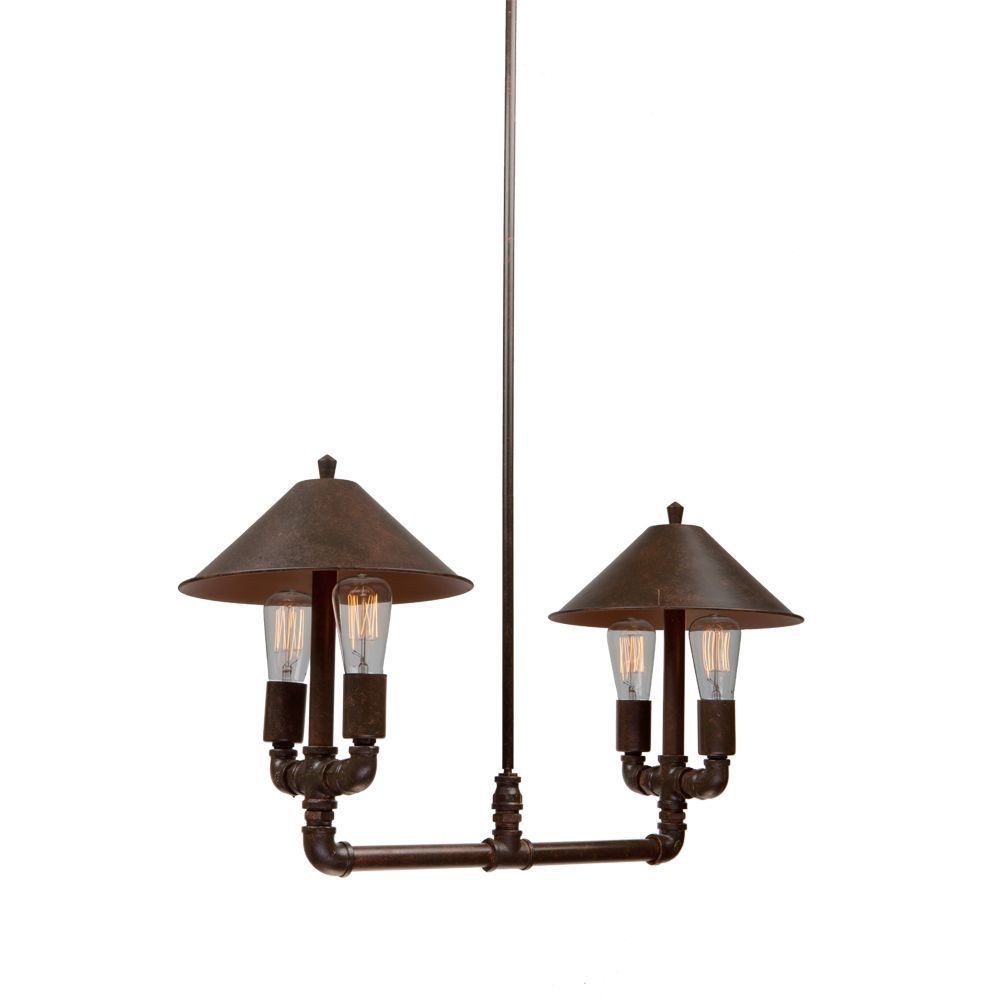 Artcraft Lighting-AC10644RU-Revival-4 Light Chandelier-12 Inches Wide by 39.5 Inches High   Brown/Rust Finish