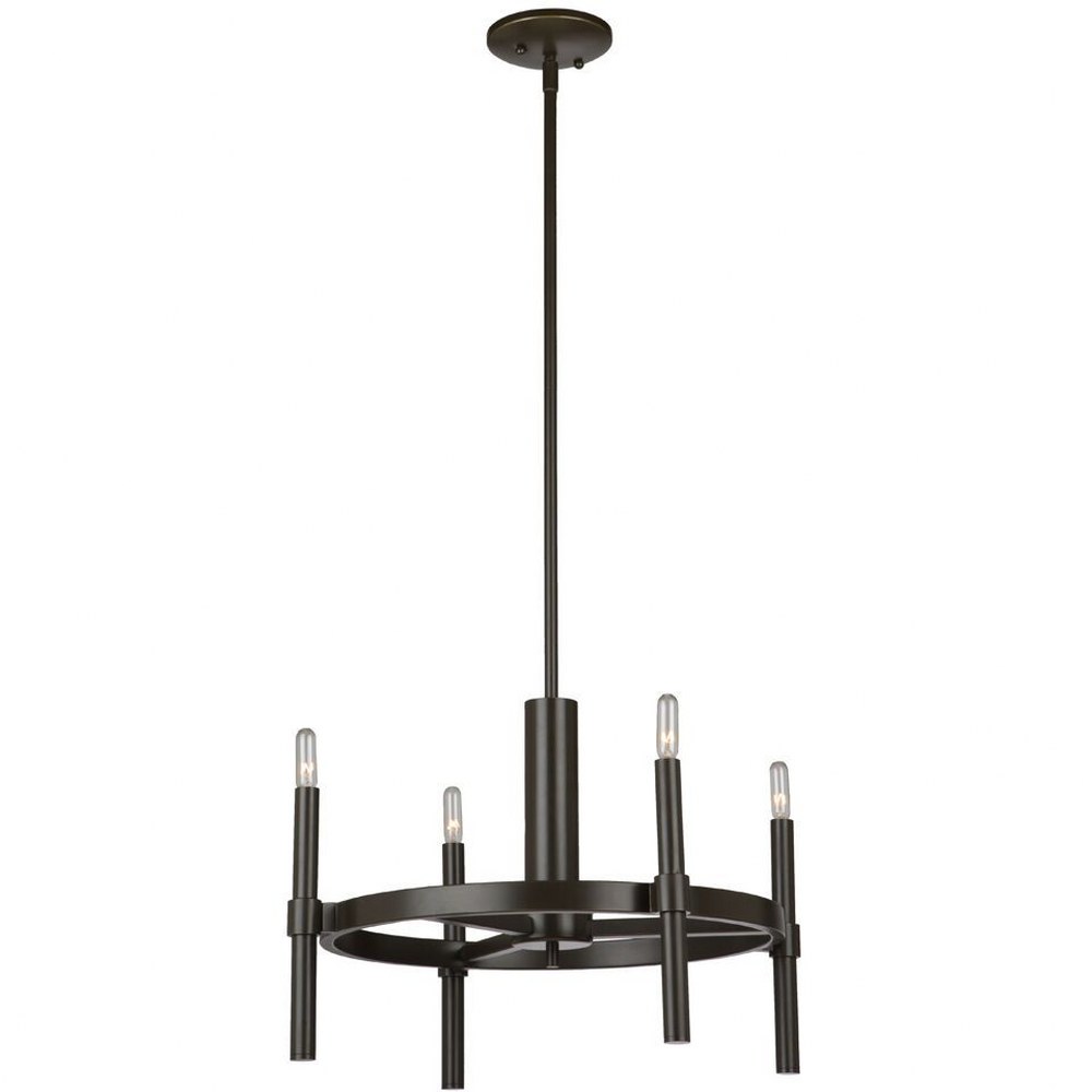 Artcraft Lighting-AC10665OB-Encore-4 Light Chandelier in Transitional Style-20 Inches Wide by 13 Inches High Oil Rubbed Bronze  Polished Nickel Finish