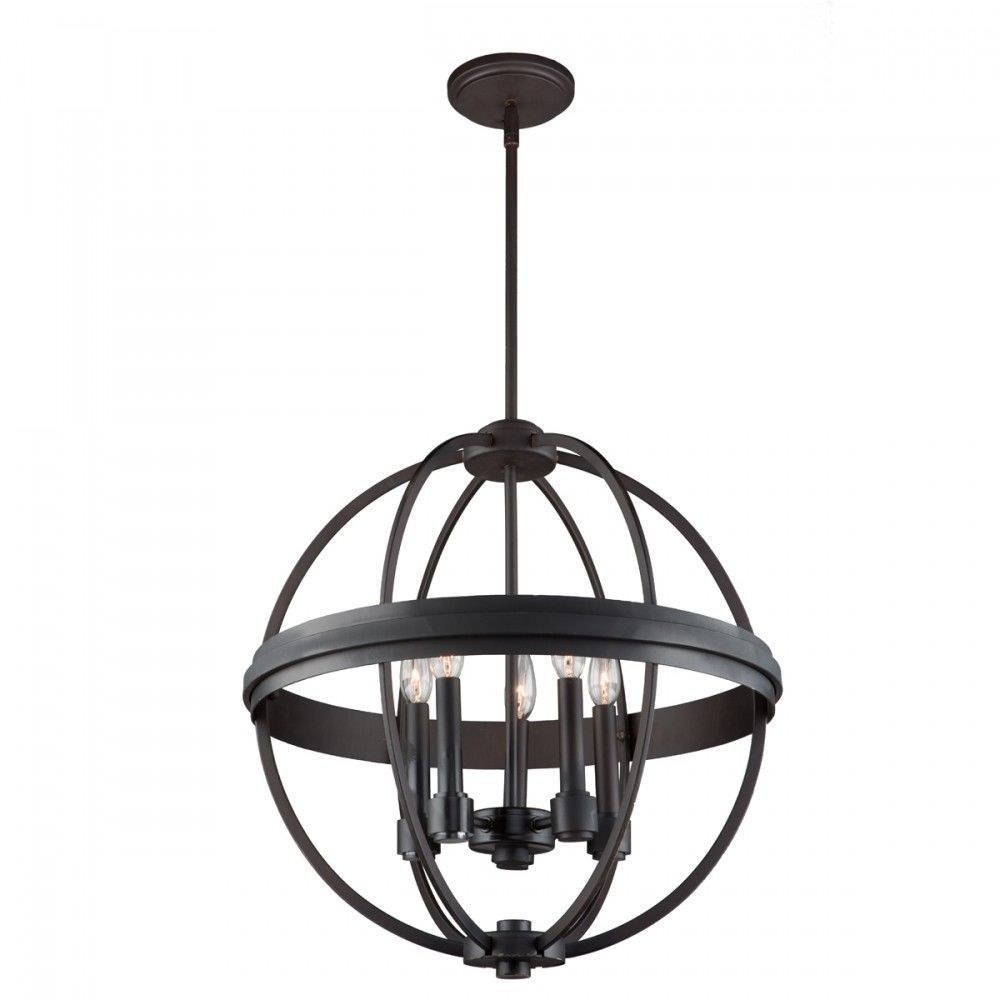 Artcraft Lighting-AC10695CH-Roxbury-5 Light Chandelier in Transitional Style-19.5 Inches Wide by 20 Inches High Chrome  Oil Rubbed Bronze Finish