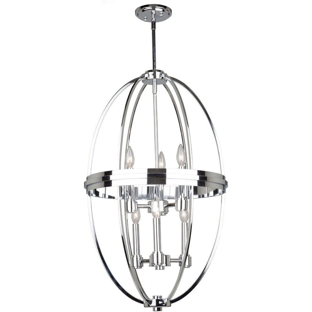 Artcraft Lighting-AC10696CH-Roxbury-6 Light Chandelier in Transitional Style-19.5 Inches Wide by 31.25 Inches High Chrome  Oil Rubbed Bronze Finish