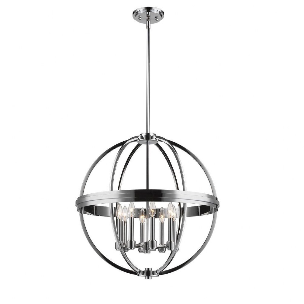 Artcraft Lighting-AC10698CH-Roxbury-8 Light Chandelier in Transitional Style-26 Inches Wide by 26 Inches High Chrome  Oil Rubbed Bronze Finish