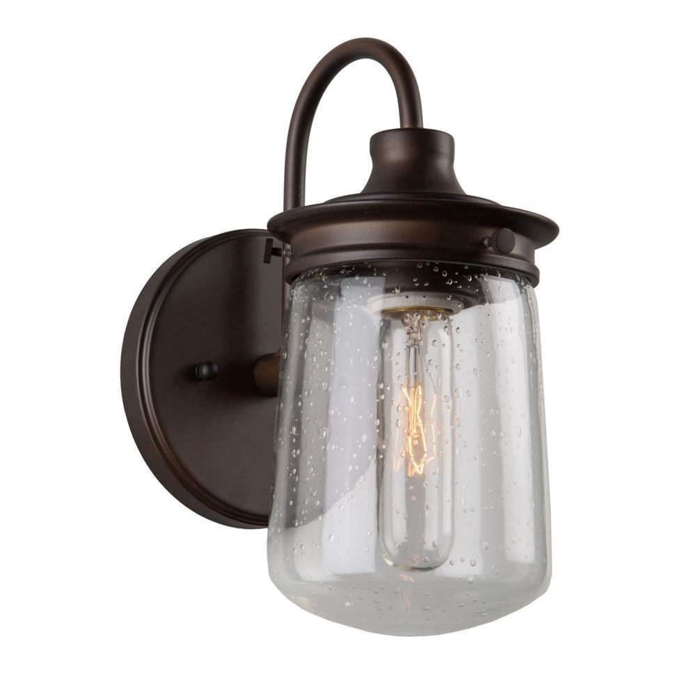 Artcraft Lighting-AC10707OB-Nostalgia-1 Light Wall Mount-5 Inches Wide by 10 Inches High   Oil Rubbed Bronze Finish with Clear Seeded Glass