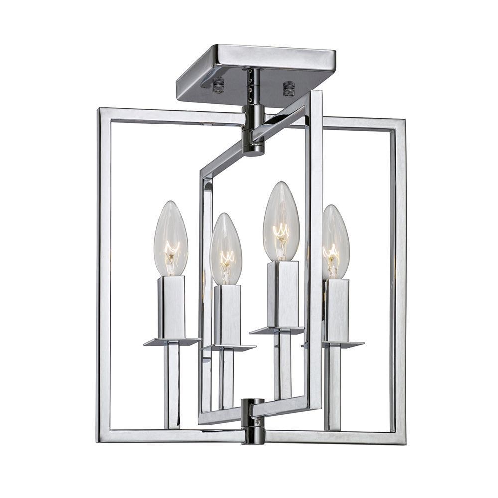 Artcraft Lighting-AC10724CH-Allston-4 Light Flush Mount in Traditional Style-12 Inches Wide by 14 Inches High Chrome  Oil Rubbed Bronze Finish