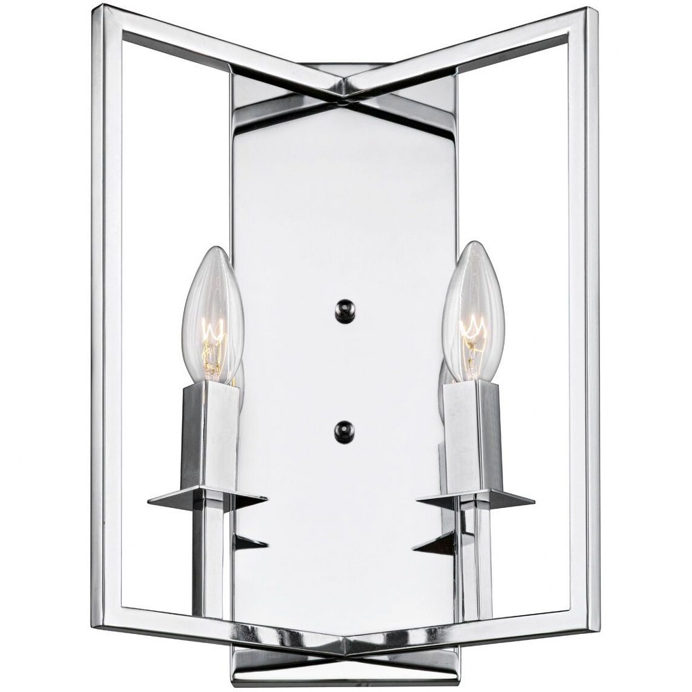 Artcraft Lighting-AC10727CH-Allston-2 Light Wall Mount in Traditional Style-5 Inches Wide by 14 Inches High Chrome  Oil Rubbed Bronze Finish