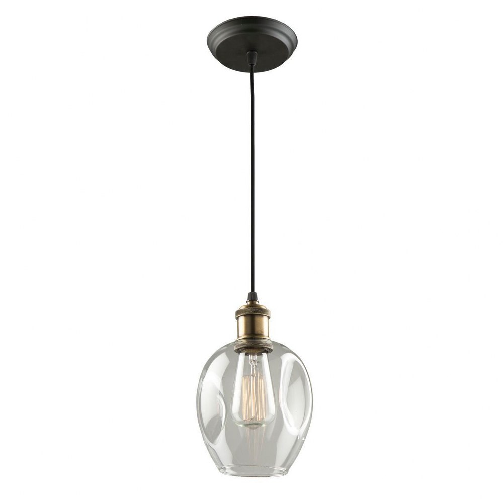 Artcraft Lighting-AC10730VB-Clearwater-1 Light Pendant-5.5 Inches Wide by 10 Inches High Vintage Brass  Vintage Brass Finish with Clear Glass