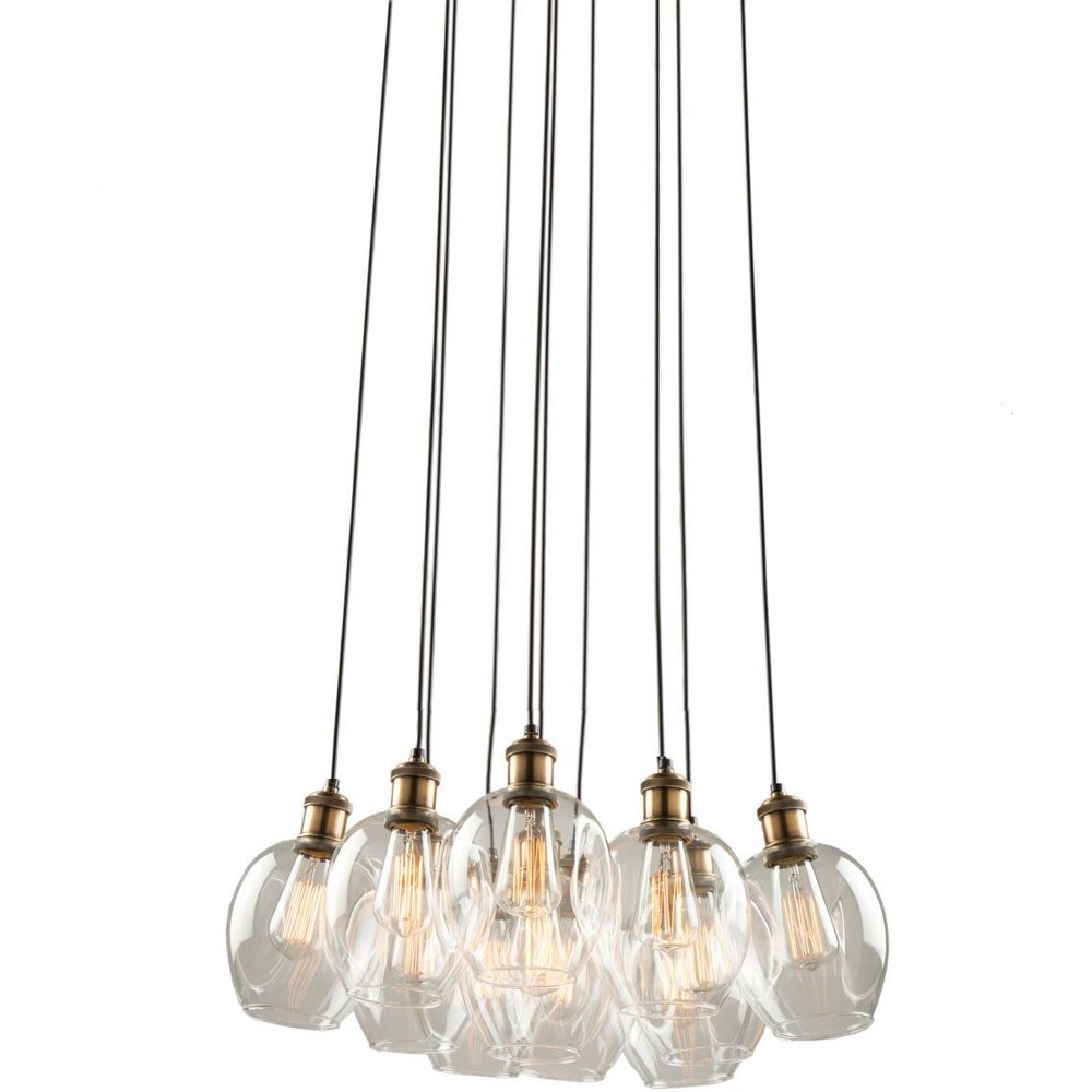 Artcraft Lighting-AC10731VB-Clearwater-10 Light Chandelier in Restoration Style-22 Inches Wide by 10 Inches High Vintage Brass  Vintage Brass Finish with Clear Glass