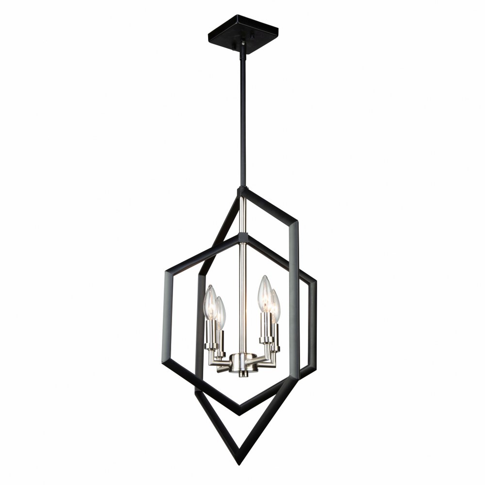 Artcraft Lighting-AC10994NB-Preston - 4 Light Chandelier   Semi Matte Black/Brushed Nickel Finish