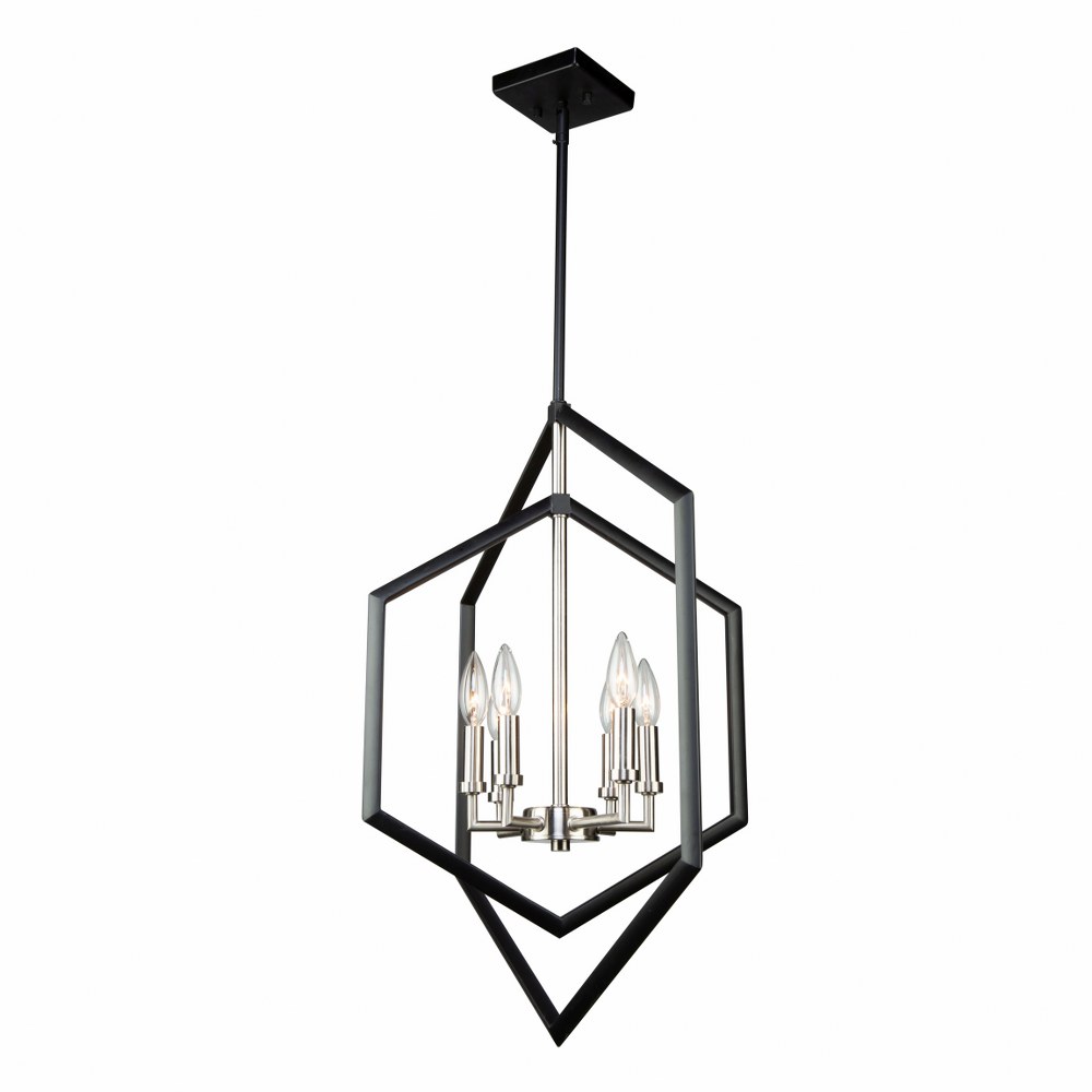 Artcraft Lighting-AC10996NB-Preston - 6 Light Chandelier   Semi Matte Black/Brushed Nickel Finish