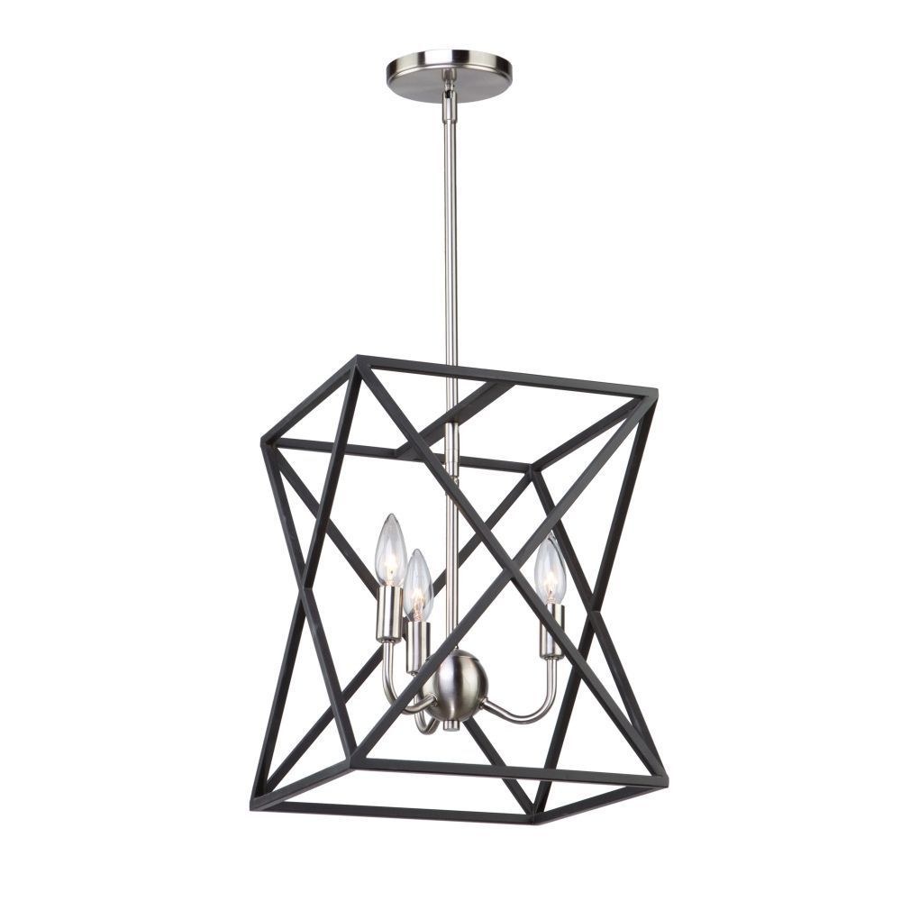 Artcraft Lighting-AC11041-Elements-4 Light Chandelier in Transitional Style-12 Inches Wide by 15 Inches High   Black/Polished Nickel Finish