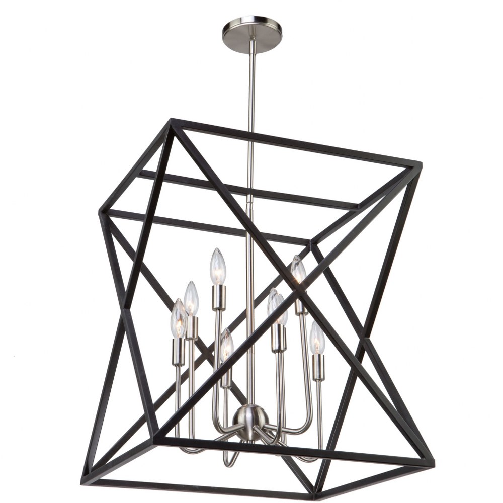 Artcraft Lighting-AC11042-Elements-8 Light Chandelier in Transitional Style-20 Inches Wide by 23 Inches High   Black/Polished Nickel Finish