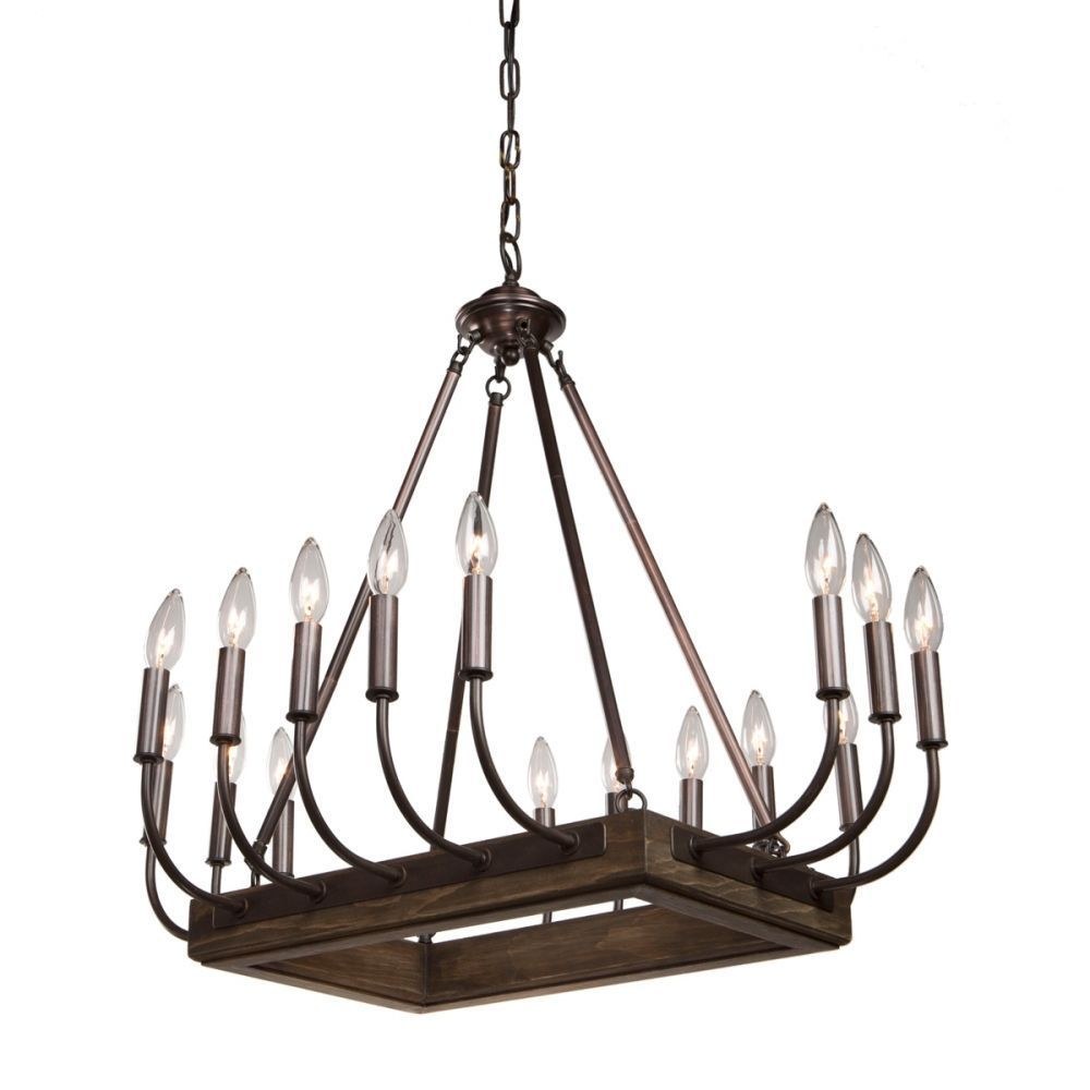 Artcraft Lighting-AC11056BU-Aberdeen-16 Light Chandelier-22 Inches Wide by 27 Inches High   Brunito Bronze/Light Wood Finish