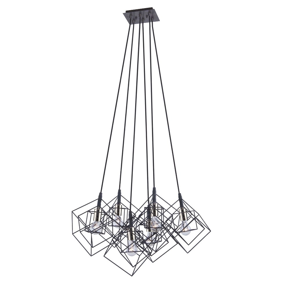 Artcraft Lighting-AC11119PN-Artistry-6 Light Chandelier in Transitional Style-27.75 Inches Wide by 19.25 Inches High   Matte Black/Polished nickel Finish